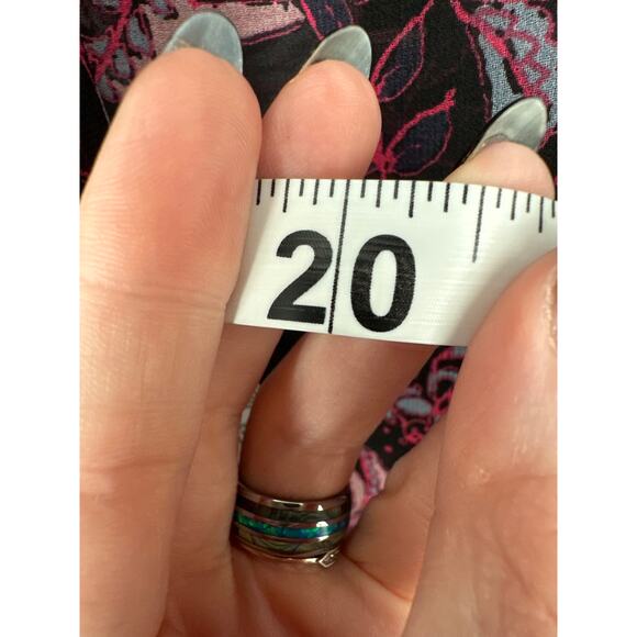 Sanctuary Top Womens Small Black Pink Floral Sheer Boho Bohemian Neck Tie - Picture 10 of 10